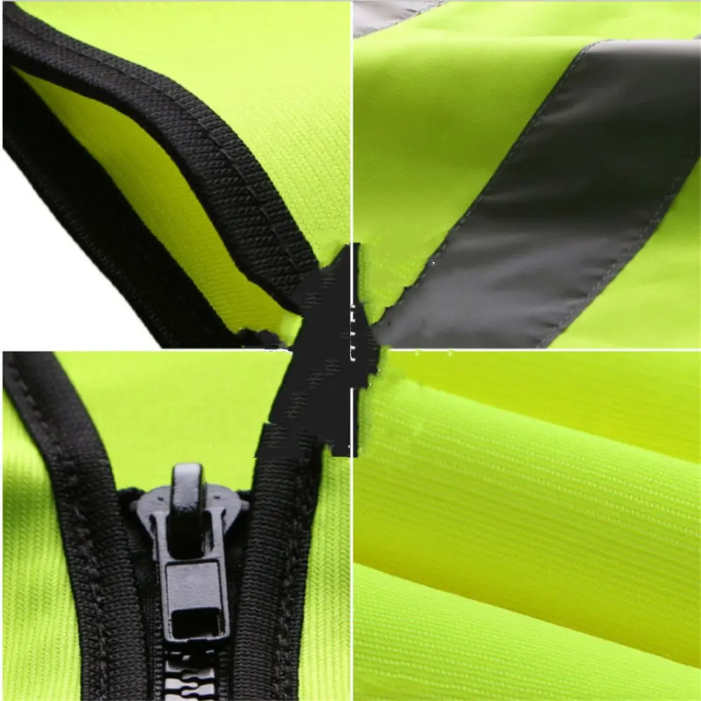 1PC Hi Vis Visibility Vest reflective High Viz Safety With Pockets ID Waistcoat Safety Work Yellow Orange Jacket