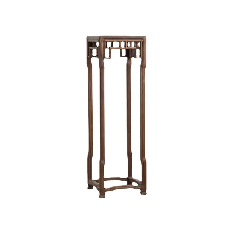 Nuevo soporte de flores de nogal negro Zen chino norteamericano, totalmente de madera maciza, sala de estar, moderno, sencillo, ligero, de lujo, con borde de suelo de olmo fe