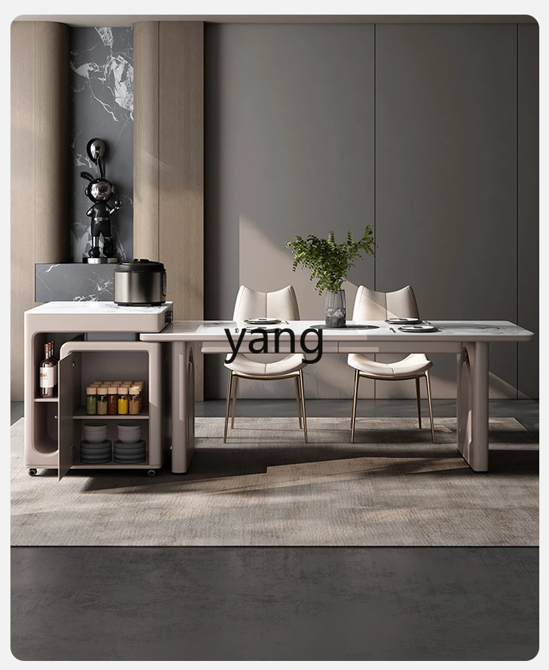 LTT rock plate island table dining table integrated home modern simple multifunctional dining table