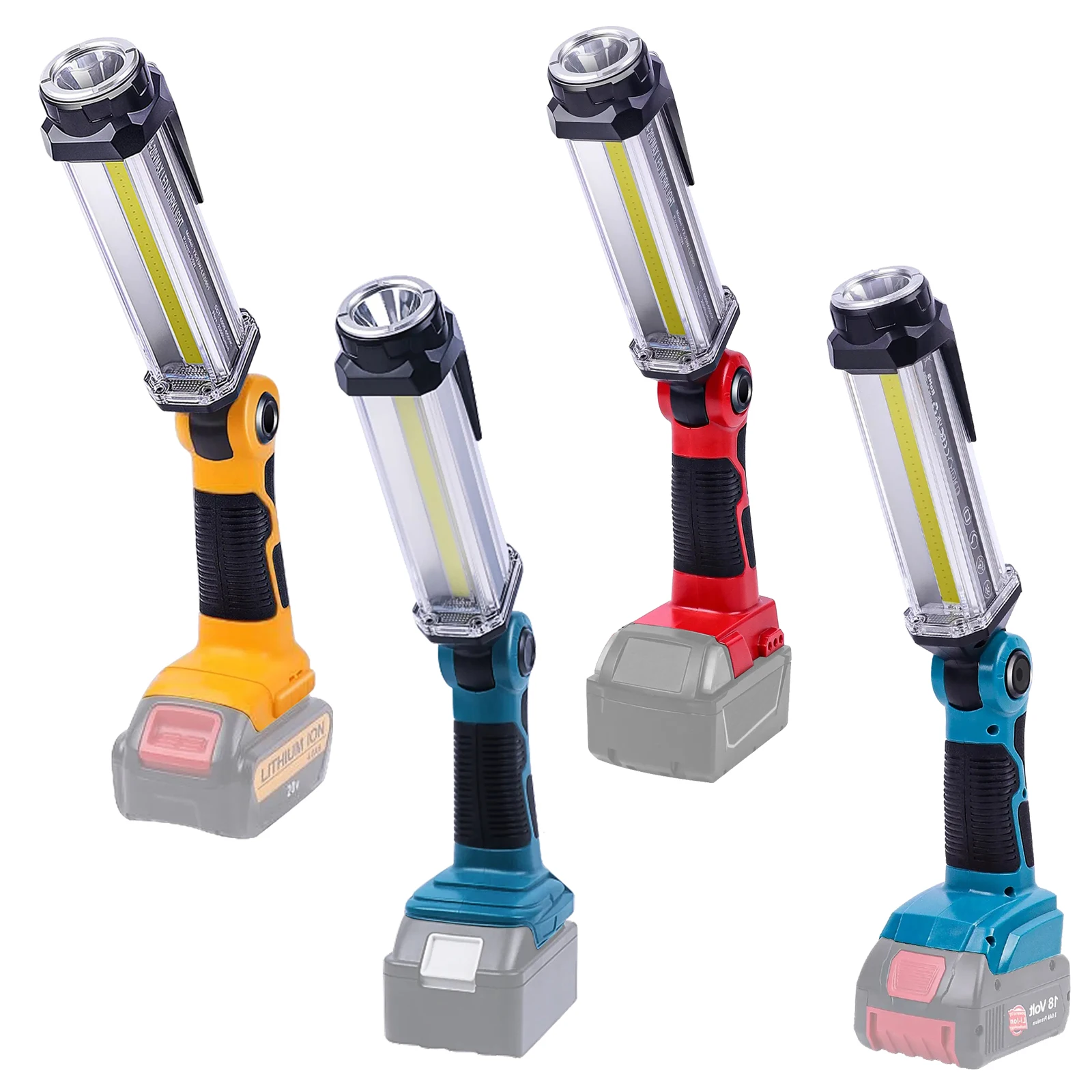 

2000LM LED Work Light Outdoor Flashlight Camping Lanterns for Milwaukee/Dewalt/Makita/Bosch 14.4V-18V Li-ion Battery