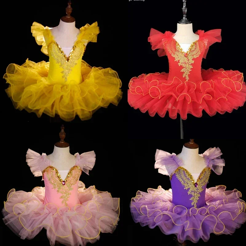 Tenues de ballet pour filles enfants costumes de cosplay enfant en bas âge ballerine tutu robe de danse enfants costumes de danse du lac des cygnes vêtements }