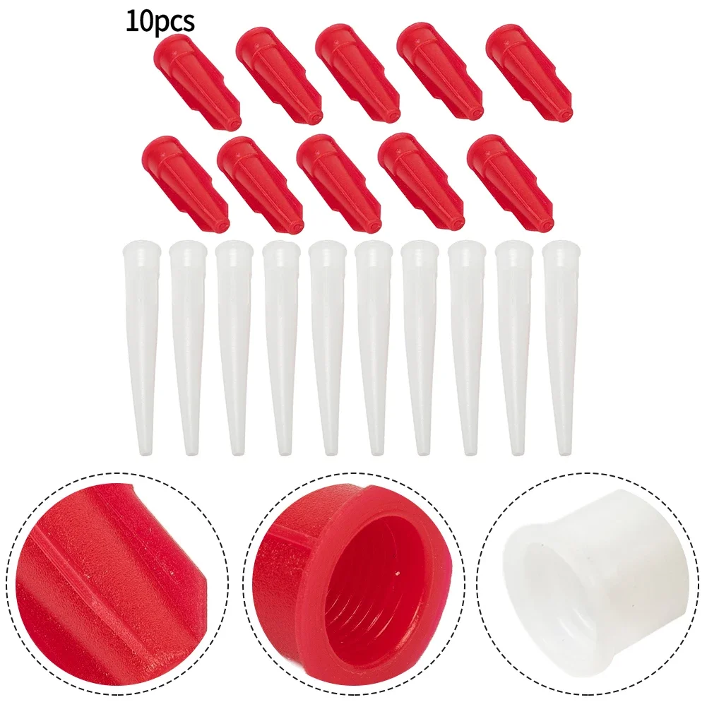 10pcs Silicone Tube Nozzle Cap e-Sealable Mastic Cartridge Spare Nozzles Screw Cover for Silicone Caulking Pipes Spare Nozzles