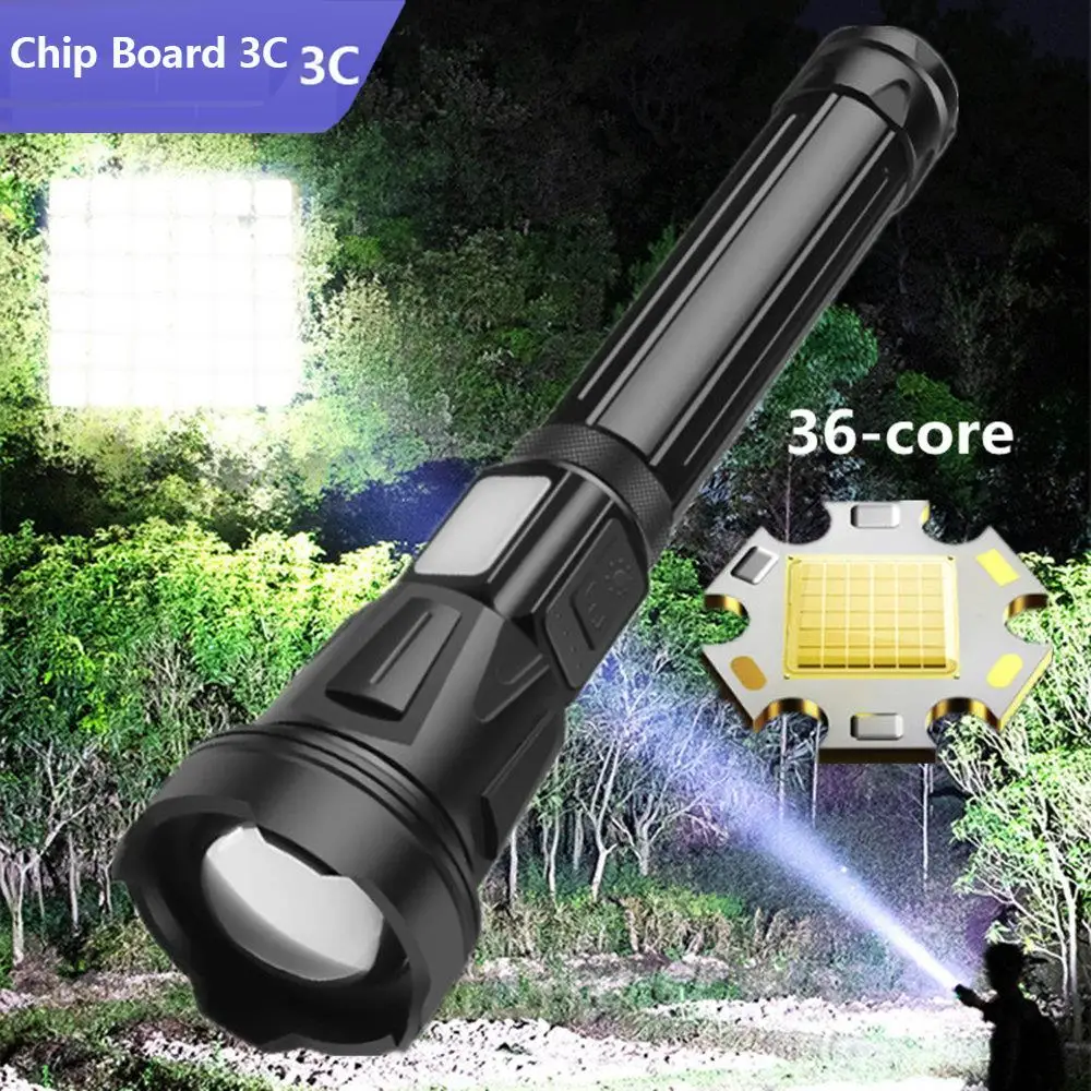 

Powerful XHP360 36-core LED Flashlights Super Bright Outdoor Tactical Torch Emergency Power Bank For Camping