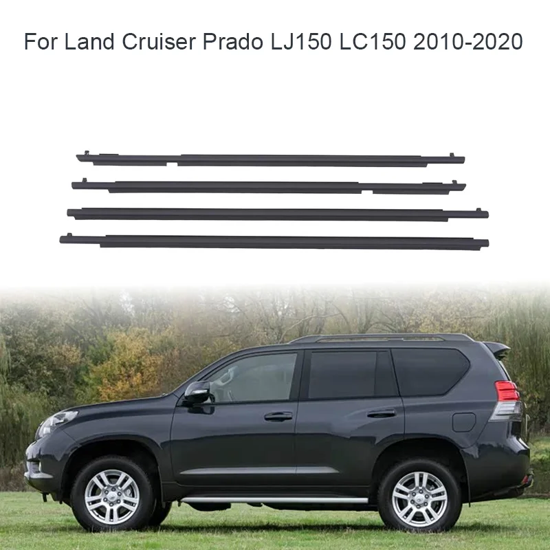 

4Pcs Window Rubber Trim For Toyota Land Cruiser Prado LJ150 LC150 2010-2020 for Lexus GX470 Weatherstrip Seal 75711-60071