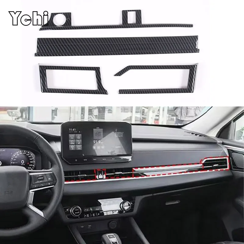 

ABS углеродное волокно для Mitsubishi Outlander 2022 2023 2024, центральное управление автомобиля, приборная панель, вентиляционное отверстие, накладка, автомобильные аксессуары