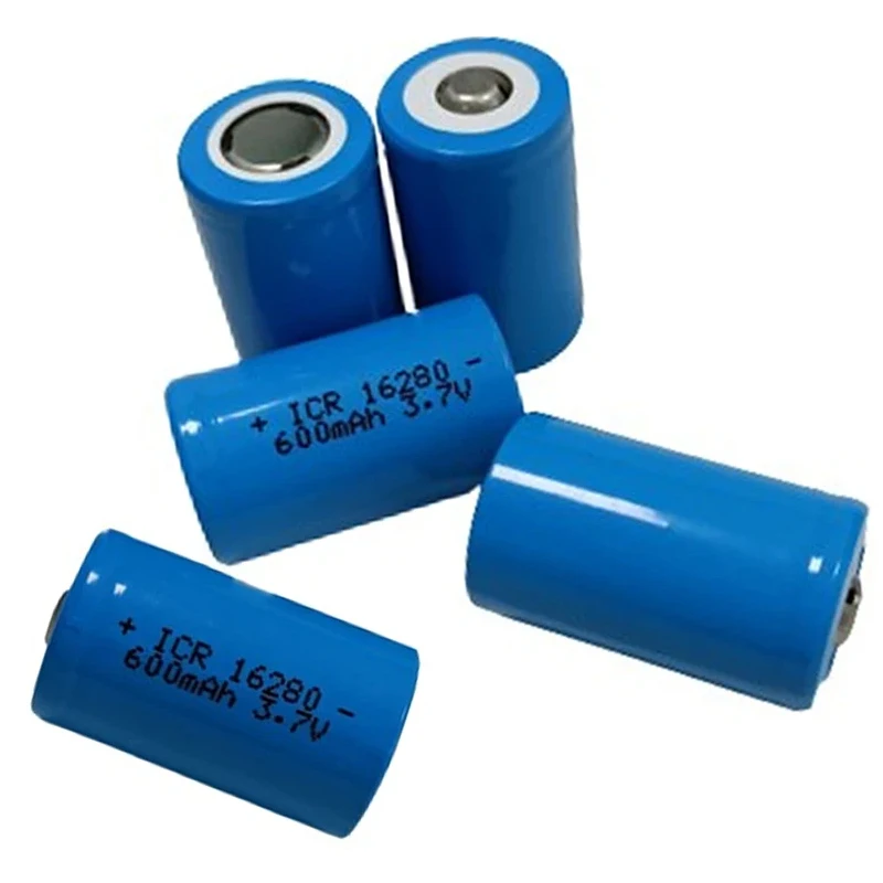 ICR16280 3,7 V 600 mAh wiederaufladbarer Li-Ion 16280 TiP-Akku für Laserstift, LED-Taschenlampe mit Knopf oben