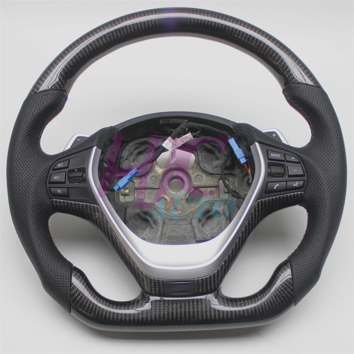 

For BMW F20 F21 F30 F31 F34 F35 F36 3 Series Leather Real Carbon Fiber Steering Wheel 2011-2019