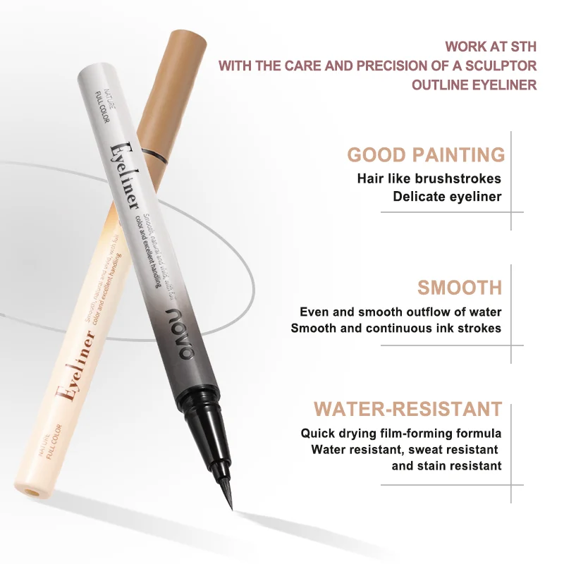 محدد عيون سائل مقاوم للماء، سريع الجفاف، مقاوم للعرق، مقاوم للتلطخ وطويل الأمد، بطانة عالية المصطبغة للمظهر الجريء، #5