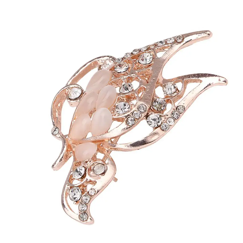 Butterfly Shaped Women Girls Brooch Rhinestone Decor Breastpin Alloy Clothes Pin Jewelry Birthday Gift