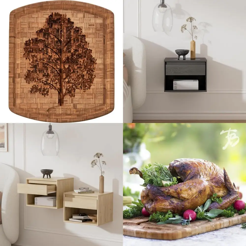 

Etched Juice Groove Bamboo Carving Board for Family Tree, 19.5 x 15.75, Large Size Kitchen Cutting Surface