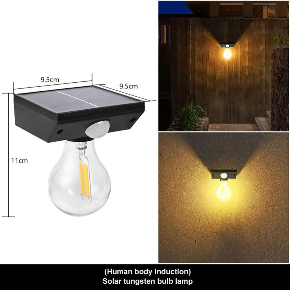 Capteur de mouvement PIR pour jardin et cour, étanche, lumière chaude, panneau solaire en silicium polycristallin, nouvelle lampe d'extérieur, 1200mAh