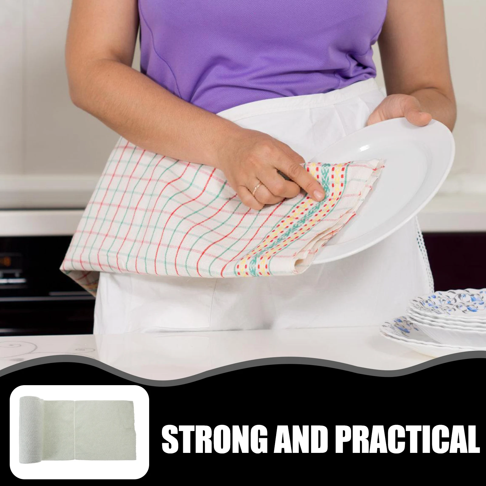 

1 Roll Of Microfiber Cleaning Cloths Kitchen Washcloths Water Absorption Dish Towels Multi-Use Reusable Dusting Cloths For