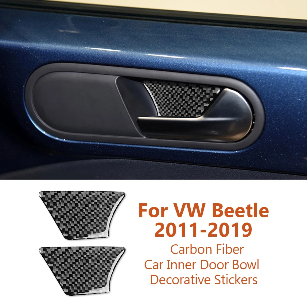 

For Volkswagen VW Beetle 2011-2019 Styling Carbon Fiber Car Inner Door Bowl Decorative Stickers Auto Interior Modify Accesorios