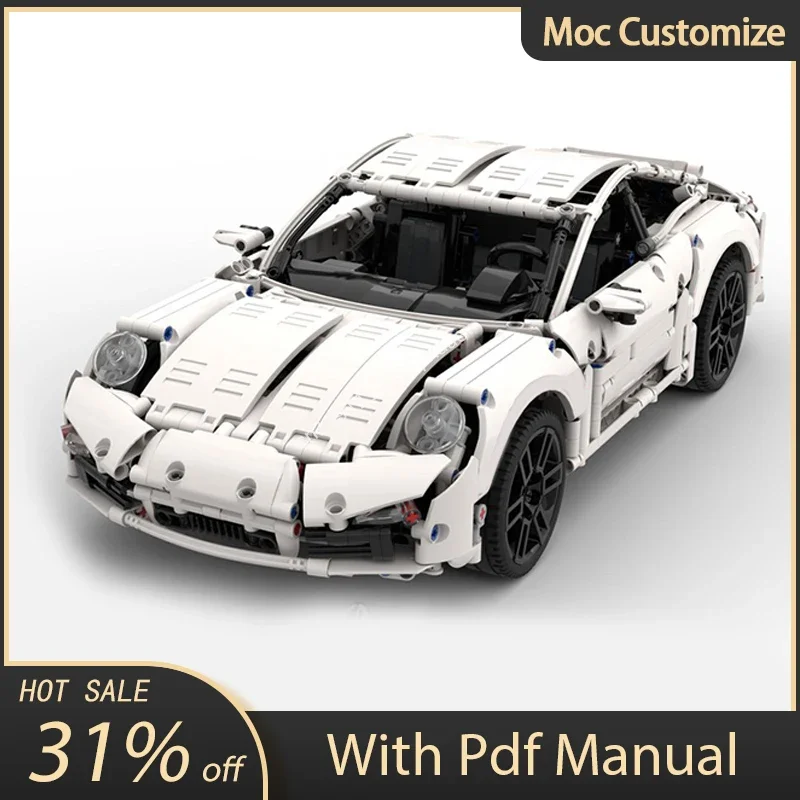

1687pcs Moc Technical Porscheed 991 Carrera Supercar Model Building Blocks Toys Diy Assembly Racing Bricks Kids Education Gifts