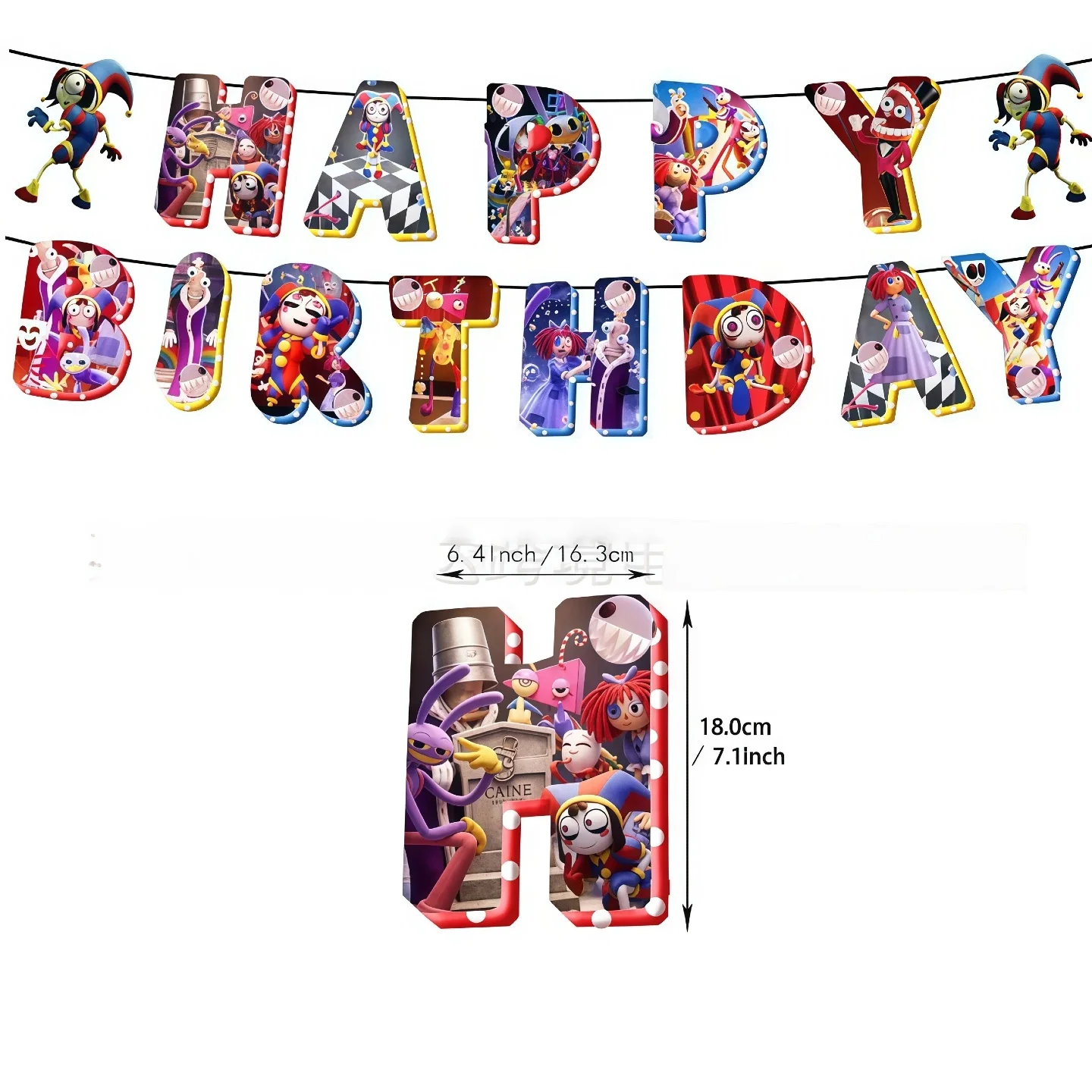 Das erstaunliche digitale Zirkus-Geburtstags-Party-Dekorationsset mit Banner und Ballons, Deko-Ornament-Set für Feiern im Innenbereich – Detail 3