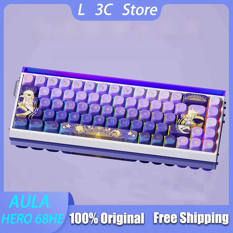 

AULA HERO 68HE Wired Mechanical Keyboard High-performance RGB Hot Swap Esports Gaming Magnetic Keyboard Custom PC Accessories