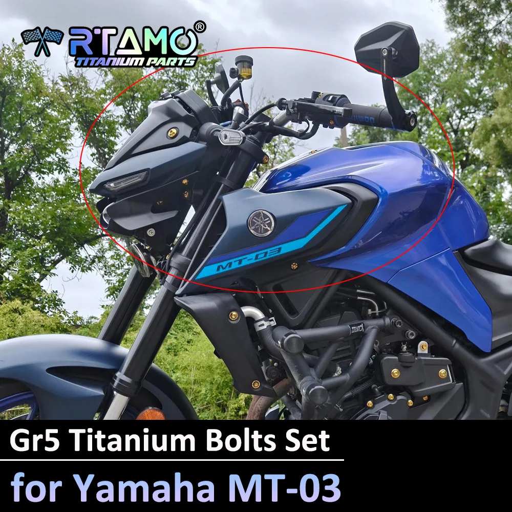 RTAMO Gr5 التيتانيوم البراغي دراجة نارية المسمار لياماها MT-03 توجيه الجذعية ماستر مضخة الترباس غطاء خزان النفط