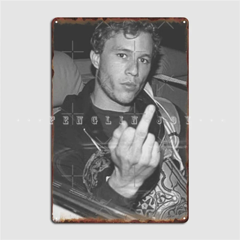 Young Heath Ledger Metal Sign Wall Mural Home Funny Wall Decor Tin Sign Posters