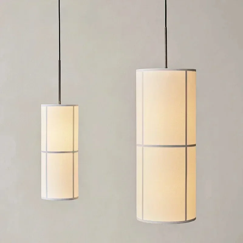 

Salon Japanese Home Decoration Chandelier Lighting Fabric Lampshade Led Lamp Modern Living Dining Table Bedroom Pendant Lights