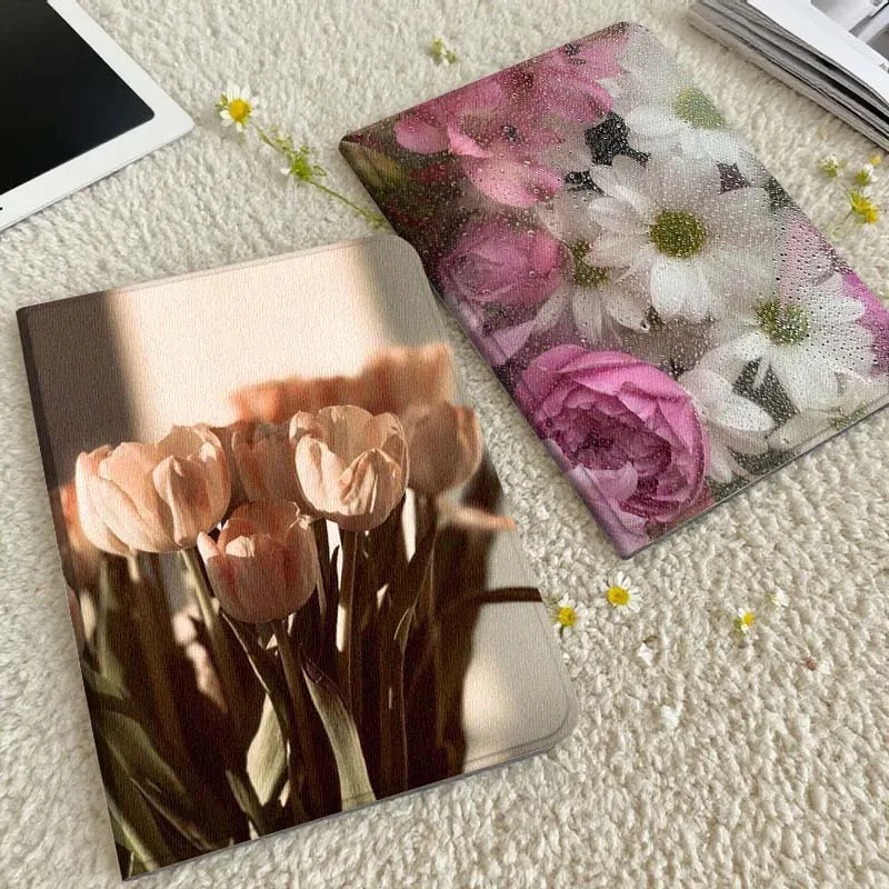 

Pink Tulip Bouquet Bloom Gift Tablet Case For Xiaomi Redmi Mini Pad SE K 2 4 5 6 7 8 2023 2025 11 8.8 11.2 10.1 Pro