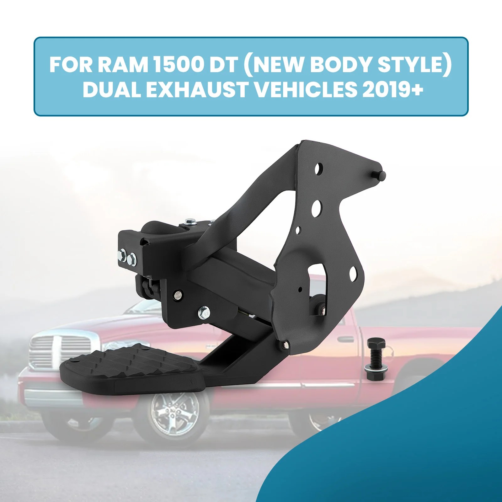 Rear Bumper Pedal Bed Step Retractabl for Ram 1500 DT (New Body Style) Dual Exhaust Vehicles  82215289AH