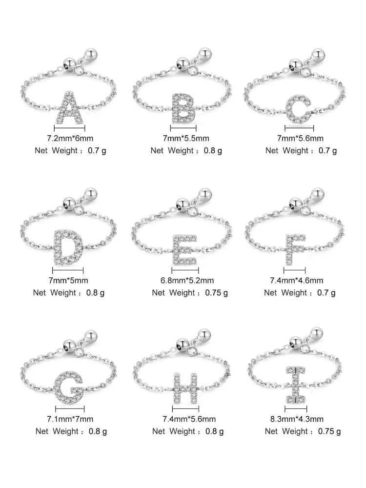 925 فضة موضة رسالة سلسلة قابل للتعديل كامل الزركون الدائري للنساء حفلة شخصية عالية الجودة غرامة مجوهرات