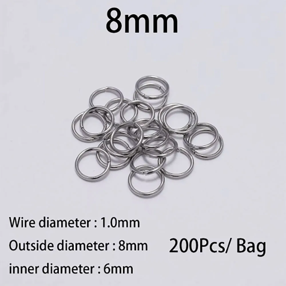 30-200Pcs 3-25mm Stainless Steel Split Ring Open Single Loops Jump Rings Connectors for DIY Jewelry Making Findings Accessories image 3