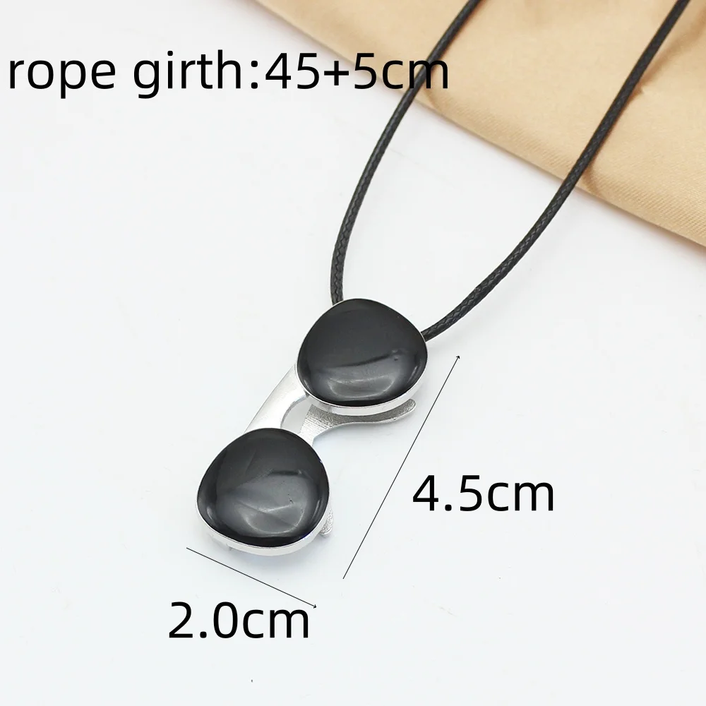 كبير أسود النظارات الشمسية قلادة المختنقون قلادة سلسلة الترقوة للرجال النساء موضة جديدة مجوهرات الزفاف الحب قلادة الصبي هدية