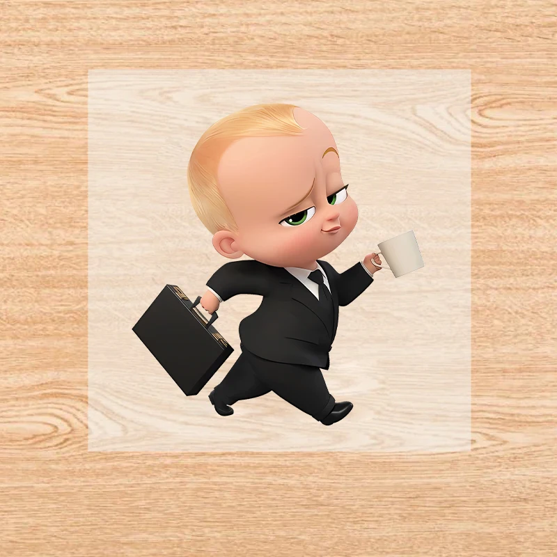 Cute Baby Boss Iron on Patches Cartoon Fashion Heat Transfer Stickers Toddler DIY Boys Girls Birthday Clothes Handbags Decals