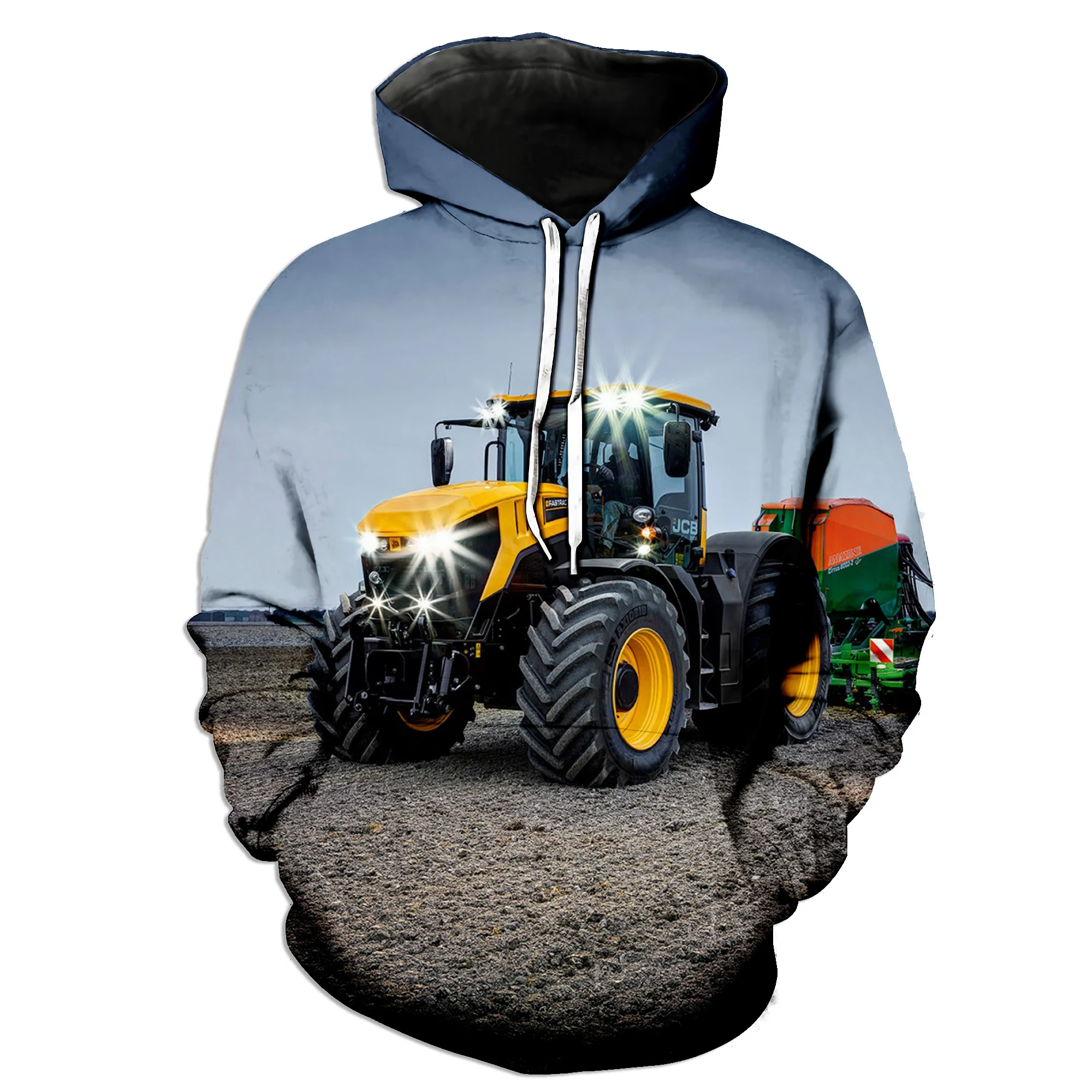 Sudadera con capucha con estampado 3D de Tractor de coche, chaqueta informal de invierno, moda