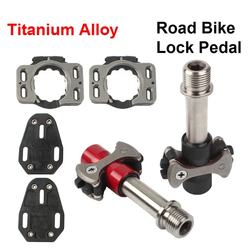Titanium Alloy Bike Pedal Ultralight 3 Bearings Road Cycling Lock Pedals Wear-resistant Bicycle Self-locking Pedals Parts