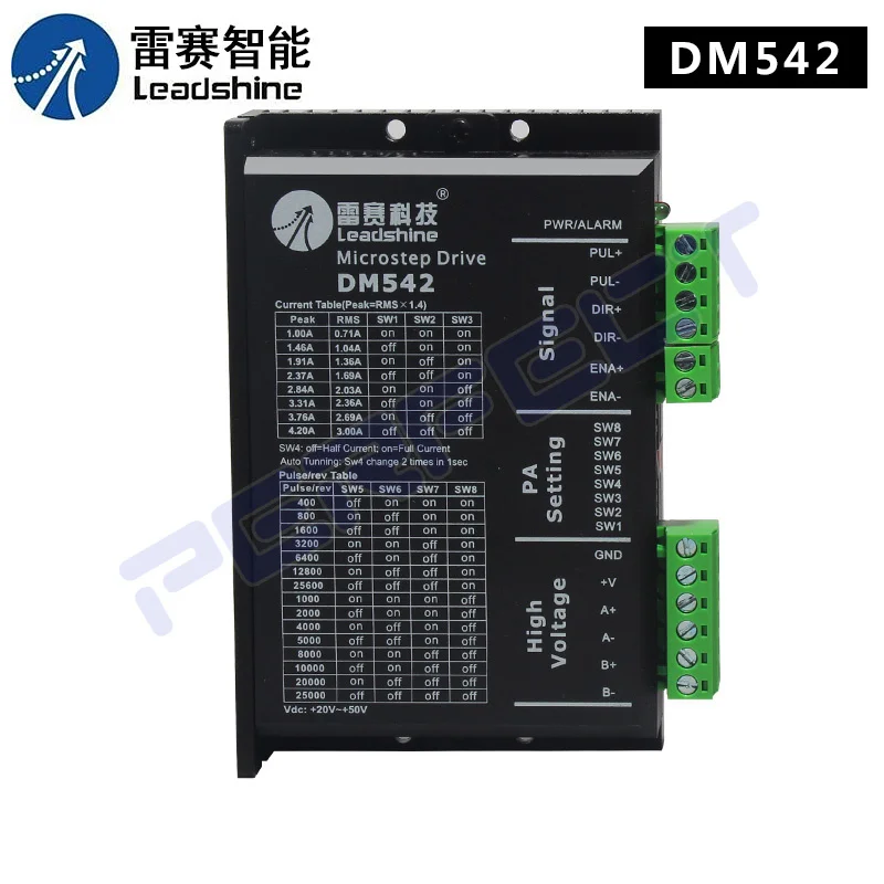 DM542 Leadshine Stepper Motor Controller 2-phase Digital Stepper Motor Driver 18-48 VDC Max. 4.1A 57 86 Series Motor