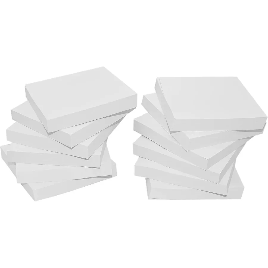 

12 блокнотов для заметок, 3 х 3 дюйма, 100 листов в блокнот, самоклеящиеся заметки для офиса, школы, домашнего использования, легко наносится и удаляемые белые ноты