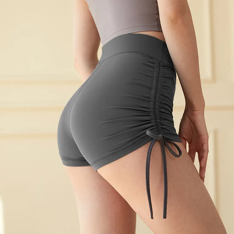 2024 Side Drawstring Design Yoga Three-Point Pants Sexy Breathable Sweatpants Fitness Yoga Fitness Cycling Gym Short Pants