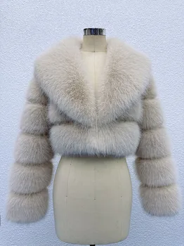ZADORIN Trend Fur Top New Cropped Faux Fur Coat Woman Clothing Furry Faux Fur Jacket Winter Coats for Woman Outerwears Top Mujer 3