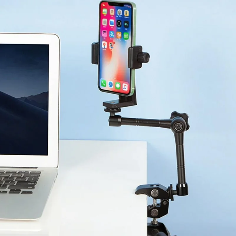 

Magic Arm Cell Phone Holder Desktop Smartphone Mount Telephone Stand with Clamp Mobile Cellphone Bracket for Iphone Xiaomi