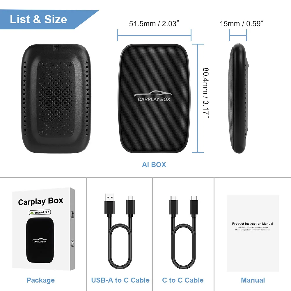 2026 Android 14 Plug & Play Car Tv Box 2+16G Smart CarPlay Box 3 in 1 Wireless Android Auto Car Adapter For YouTube Netflix view 6