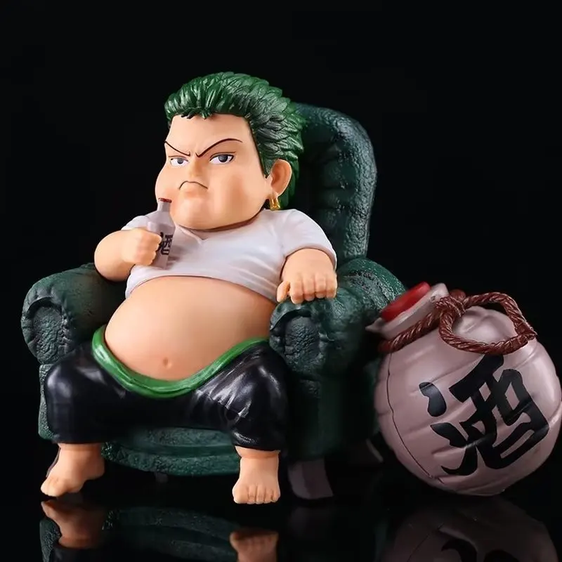 One Piece Gk Lightning Model Toy Sitting Posture Fat House Series Fat Man Zoro Luffy Sanji Hand Model Home Decoration Toy Gift