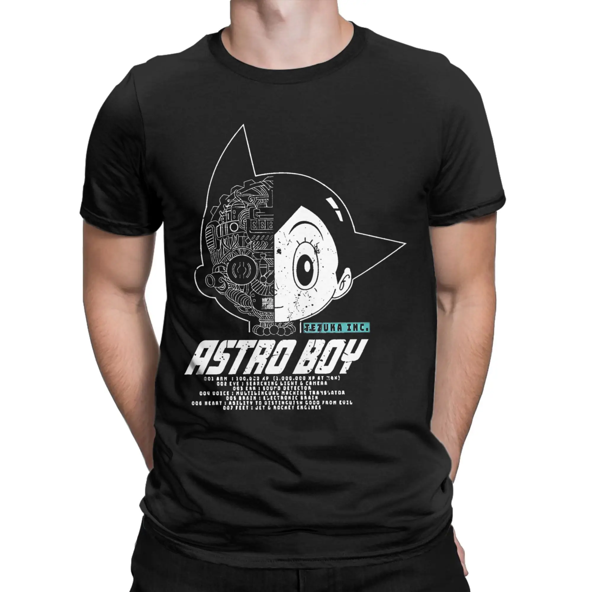ASTRO BOY Mighty Atom Mecha Tech T-Shirts Men Women Astroboy  100% Cotton Tee Shirt Round Collar Short Sleeve T Shirts