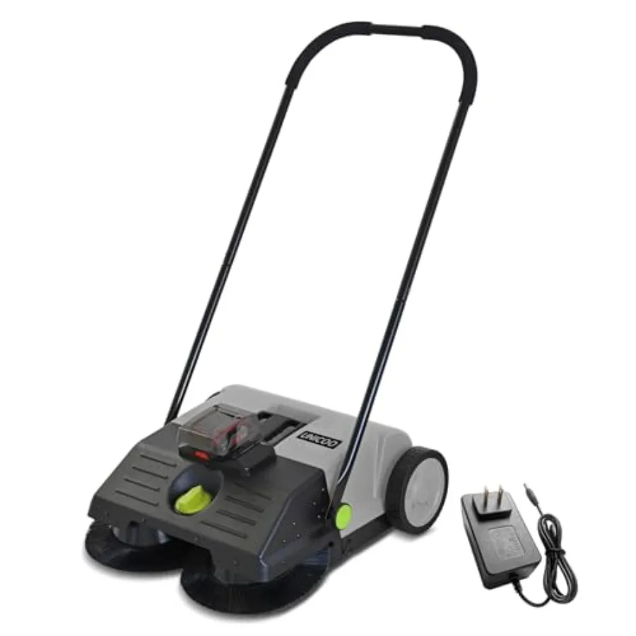 

Electric Hand Push Floor Sweeper Battery Powered Walk-Behind Sweeper with Dual Brush Rollers 23" Sweeping Width and 6.6