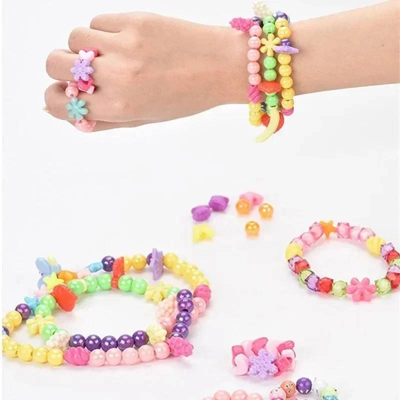 Children's DIY Beading Toys Creative Jewelry Making Materials Acrylic Educational Craft Kits for Girls Bracelet Necklace