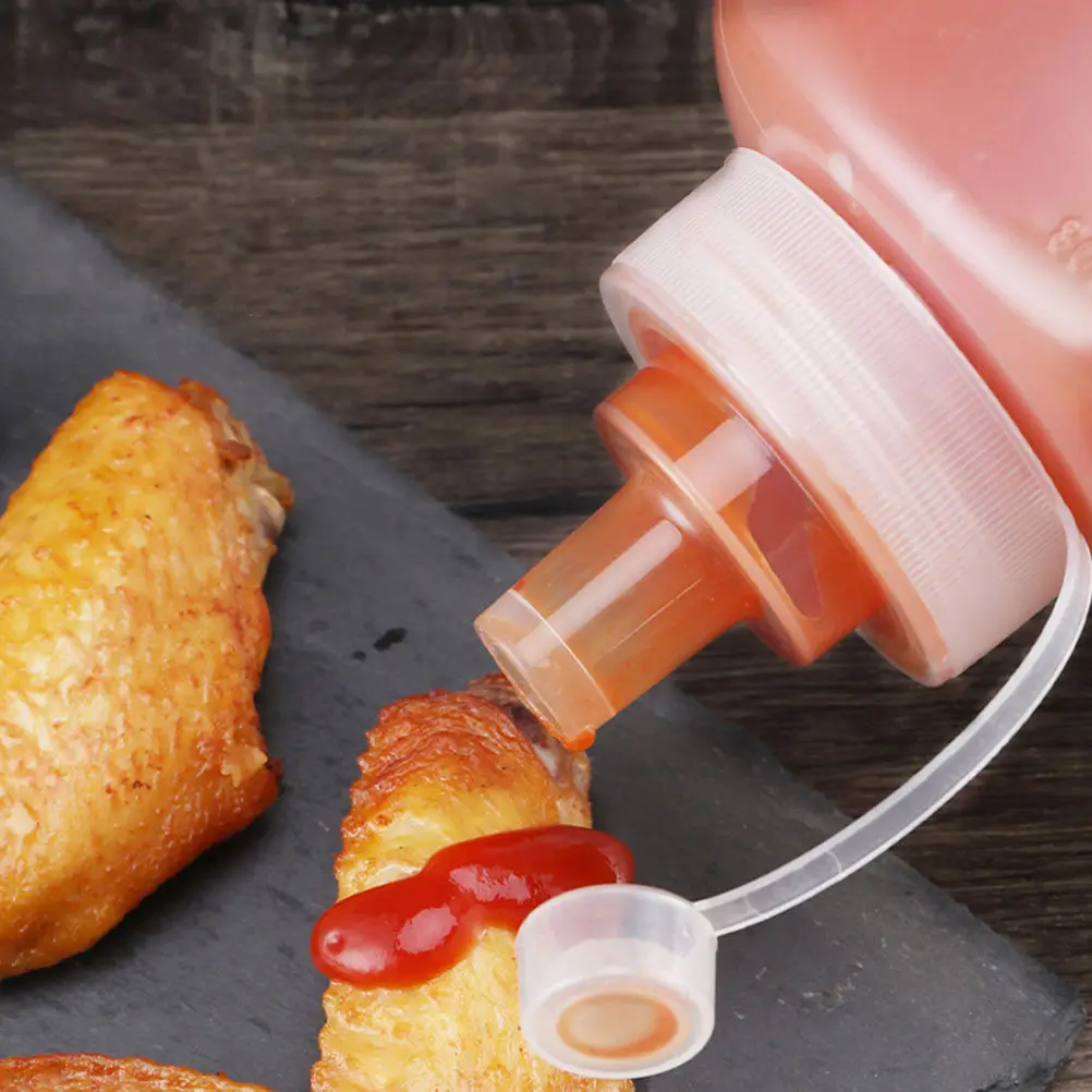 2Pcs Square Squeeze Bottles 14.1mm Wide Mouth Leak Proof Plastic Sauce Bottles for Salad Dressing Ketchup Jam Honey Cooking Oil