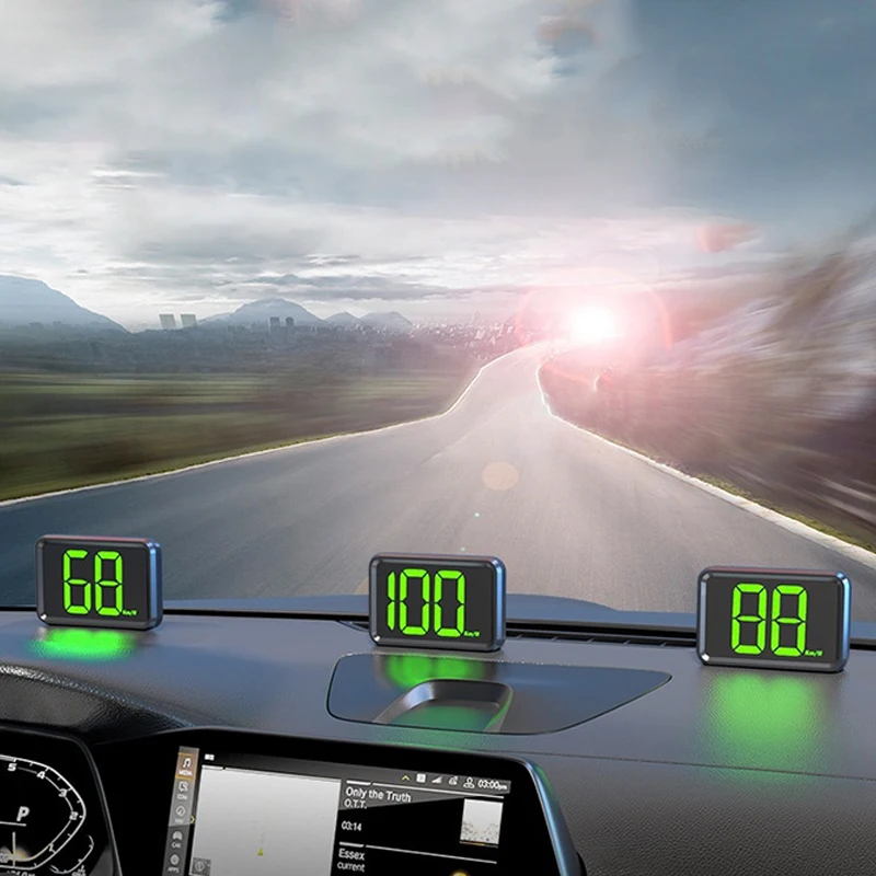 Digitale Snelheidsmeter Auto Gps Hud Head Up Display High-Definition Led Gps Snelheidsmeter Oversnelheidsalarm Voor Alle Vrachtwagens