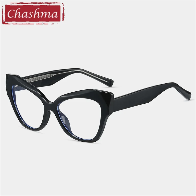 

Chashma Fashion Cat Eye Eyeglasses Optical Frame Transparent Lens Designer TR 90 Eyeglasses Women