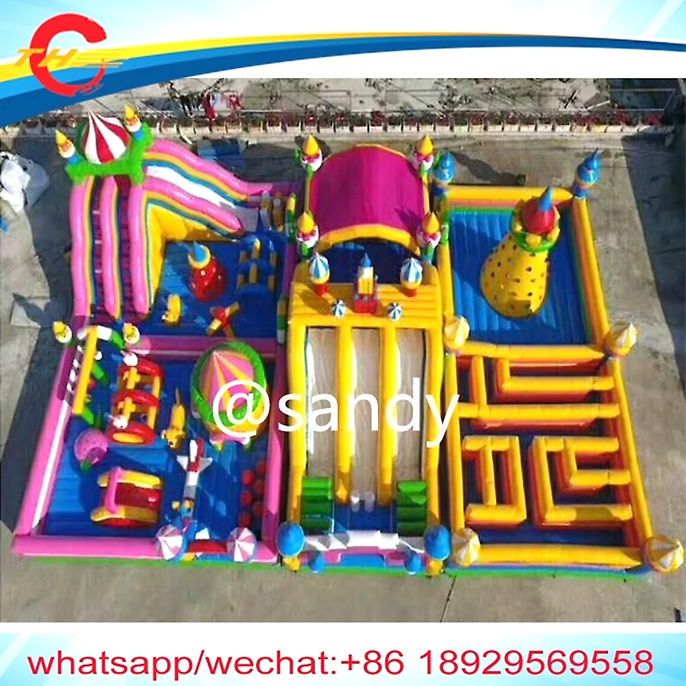 free sea shipping to port,20x15m giant inflatable amusement park,inflatable fun city,large party rent kid inflatable playground