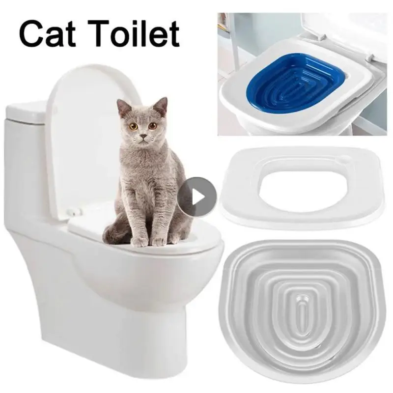 Cat Toilet Training Kit Reusable Cat Toilet Trainer Puppy Cat Litter Mat Toilet Pet Cleaning Cat Teach Cat To Use Toilet Trainer