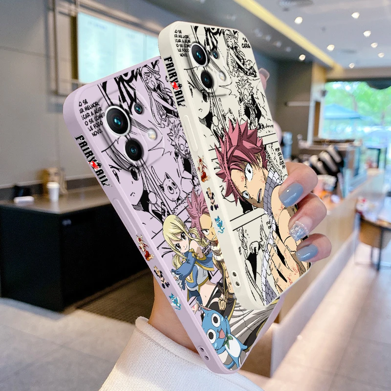 FAIRY TAIL Natsu Phone Case For Xiaomi 14 13 12 11 10 T Pro Ultra Lite 5G Liquid Left Rope 5G Soft Cover