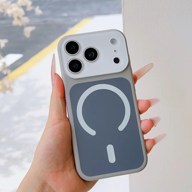 Матовый противоударный чехол Candy с магнитной фиксацией MagSafe для iPhone 17 Air 16 15 14 13 12 11 Pro Max, контрастный цвет, бампер-накладка