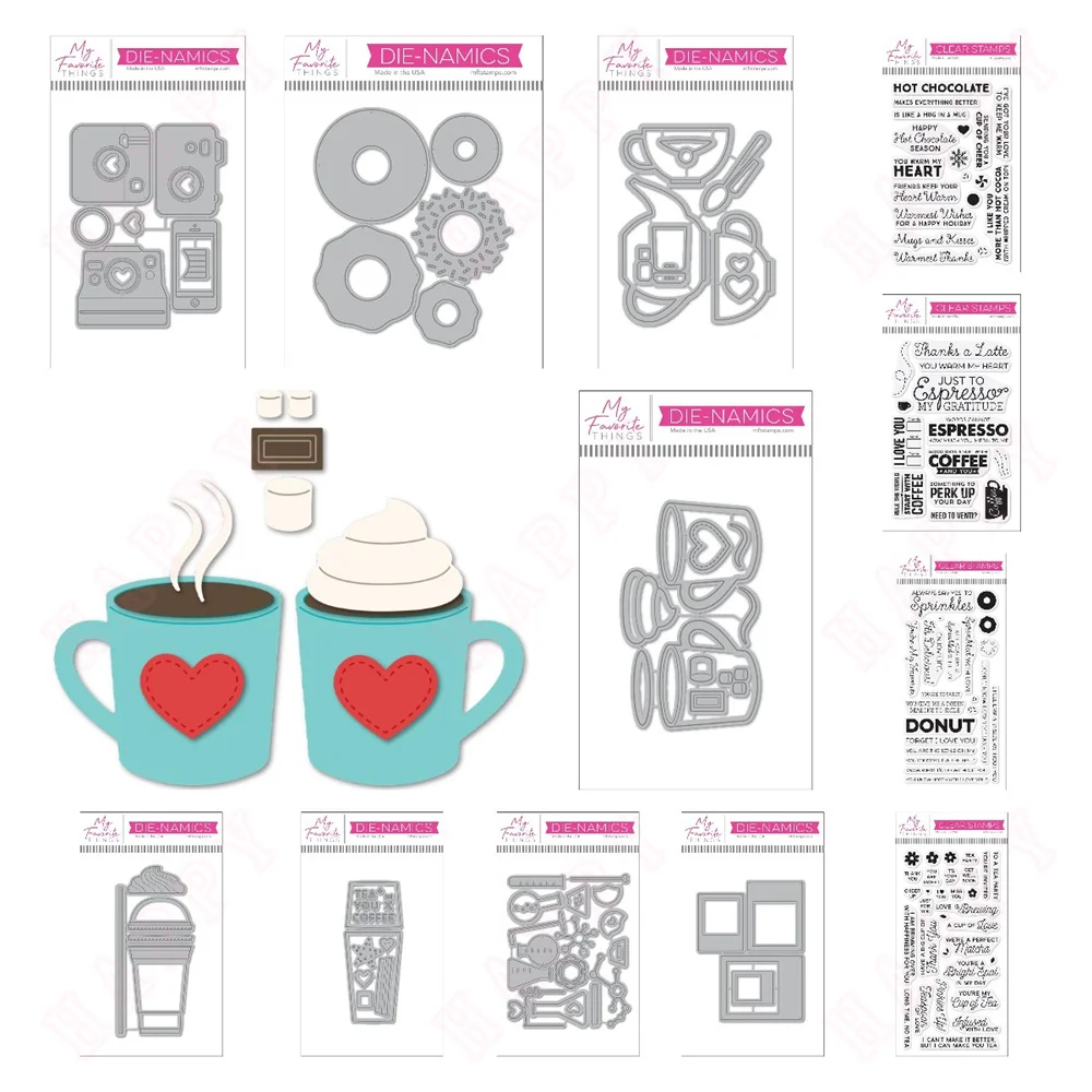 

New 2024 Cup of Tea Die Clear Stamps And Cutting Dies For DIY Scrapbooking Paper Card Making Decoration Craft Photo Album