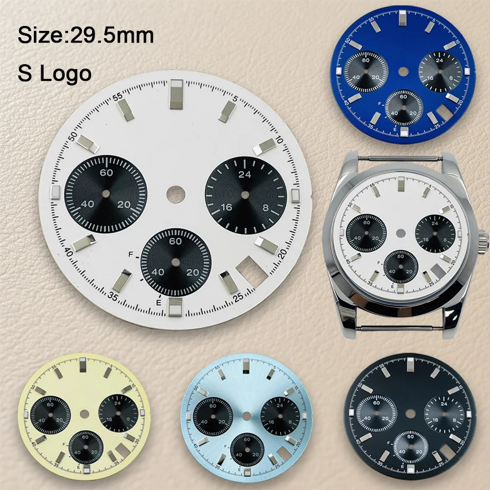 

Green Luminous VK63 Dial S Logo 29.5mm Panda Dial For VK63 Movement Watch Accessories Repair Tool